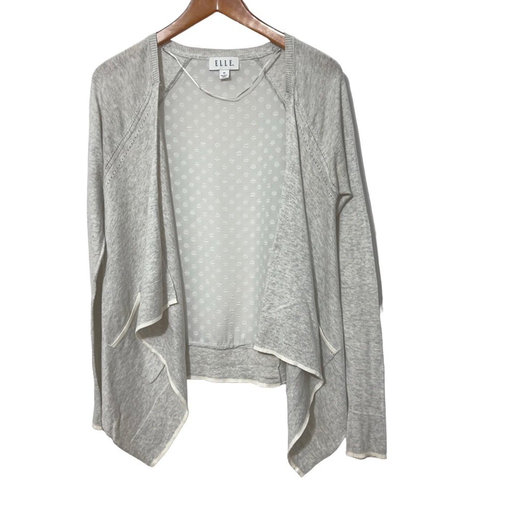 Elle Mesh Back Lightweight Cardigan Sweater Womens Size XS
